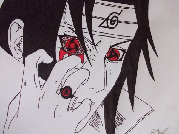 Итачи Учиха тату эскиз