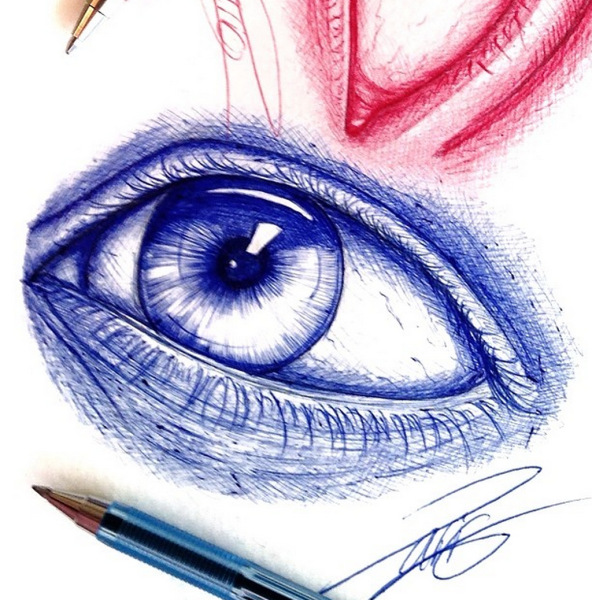 Рисунок шариковой ручкой