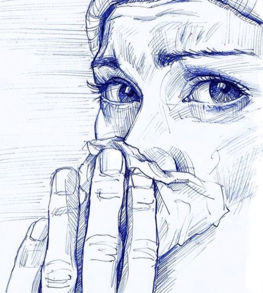 Глаз ручкой