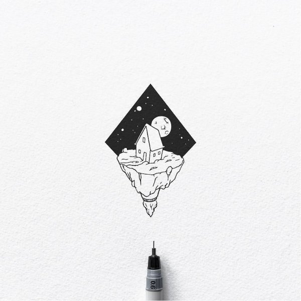 Минимализм гелевой ручкой