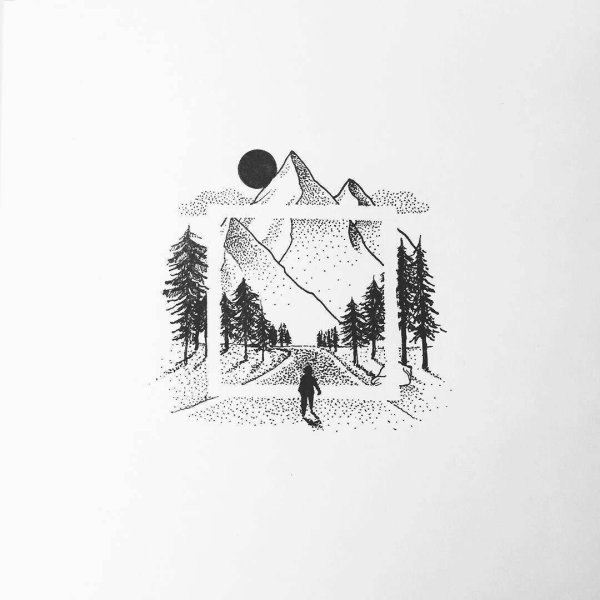 Минимализм черной ручкой