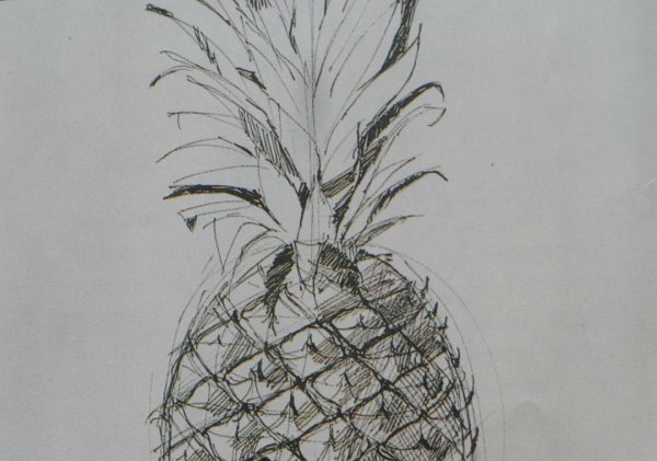 Ананас гелевой ручкой