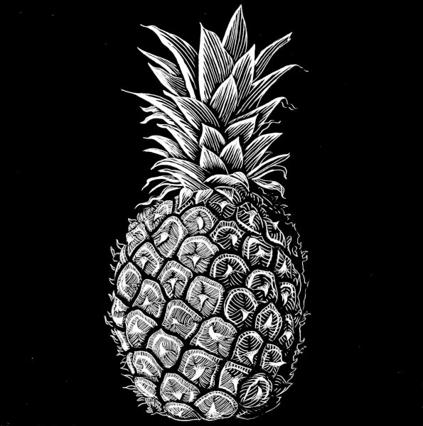 Стилизованный ананас в графике