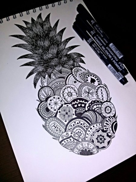 Раскраска антистресс ананас