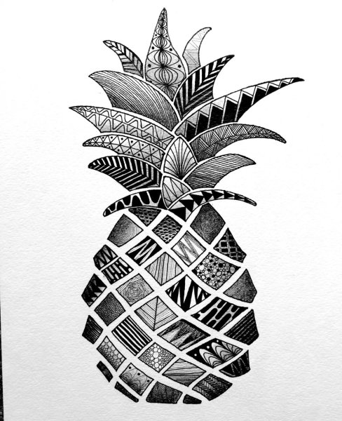 Дудлинг ананас