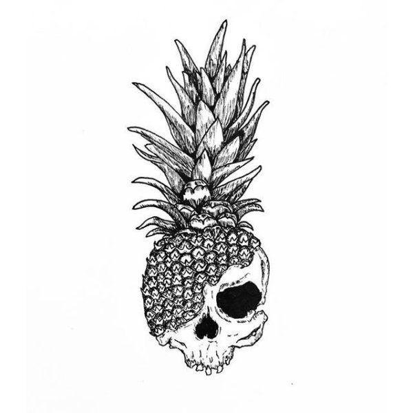 Ананас в очках эскиз
