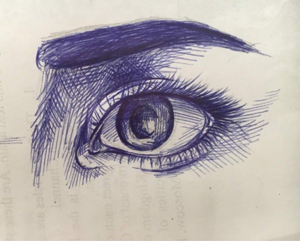 Глаз ручкой Наброски