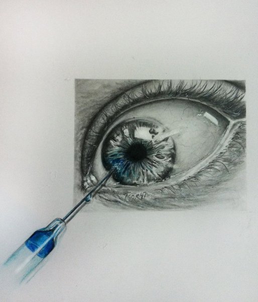 Глаз гелевой ручкой