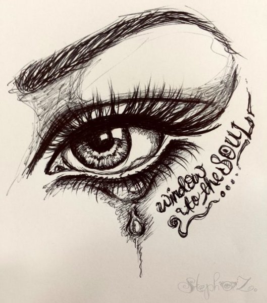 Глаз черной ручкой