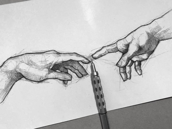 Сигарета в руке скетч