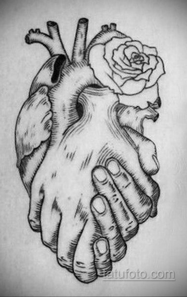 Сердце в руке эскиз