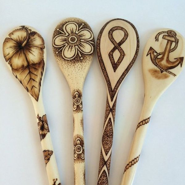 Выжигание на деревянных ложках