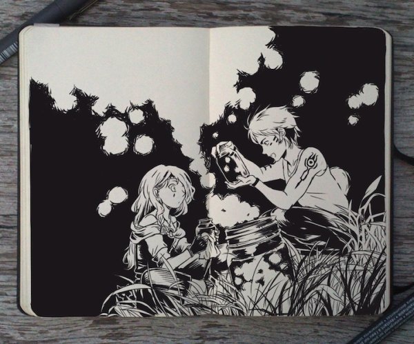 Арты на чёрной бумаге