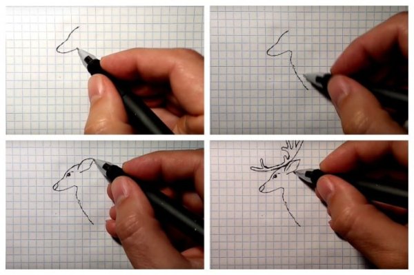 Рисунки по клеточкам гелевой ручкой