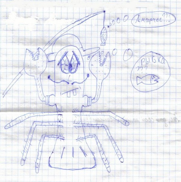 Рисунки ручкой в тетради в клетку