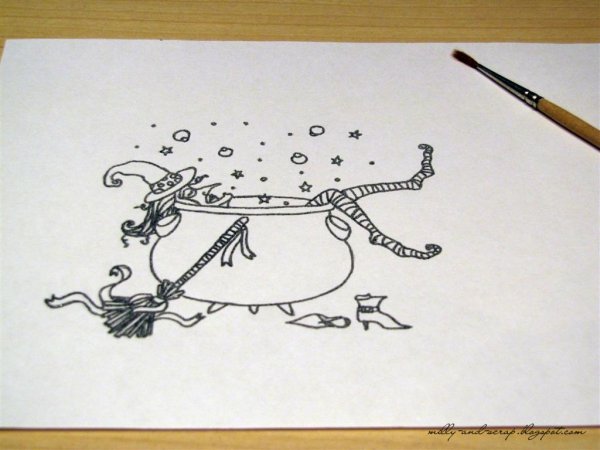 Примитивный рисунок гелевой ручкой