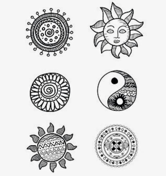 Солнце черной ручкой