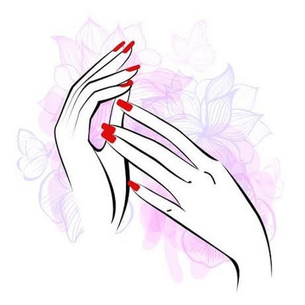 Женская рука с маникюром вектор