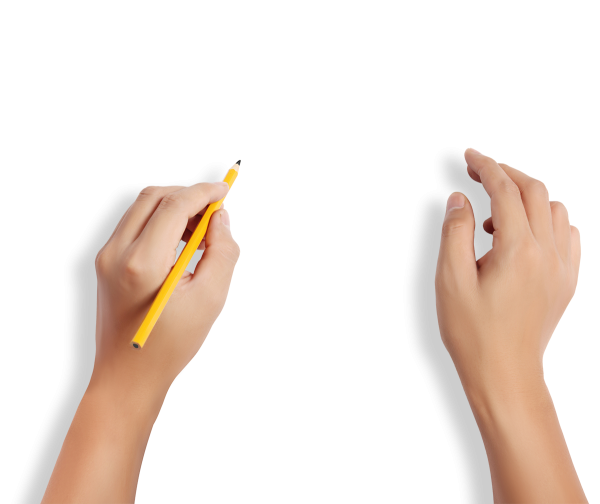 Рука с ручкой сверху