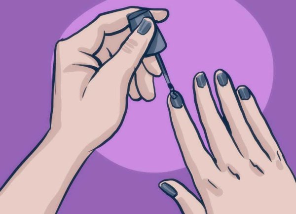 Красить ногти иллюстрация