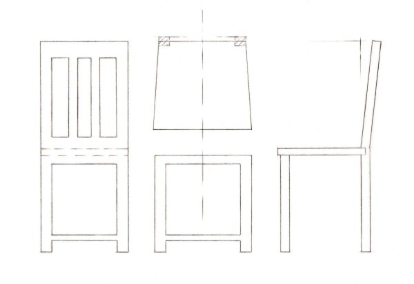 Стулья в разных ракурсах карандашом