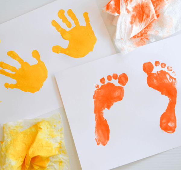 Отпечатки ручек красками