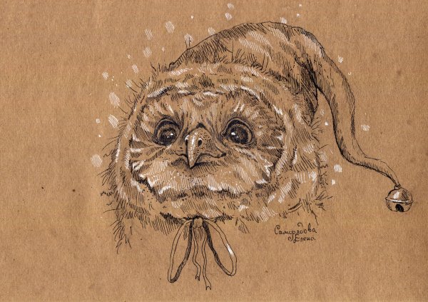 Скетчи на крафтовой бумаге