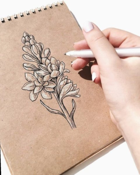 Рисуем на крафтовой бумаге