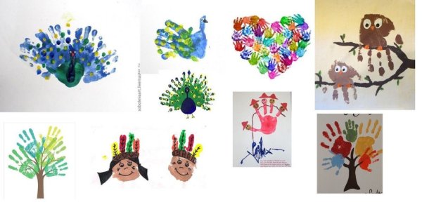 Макет Отпечатки ног и рук