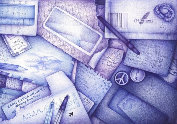 Рисунки шариковой ручкой в тетради