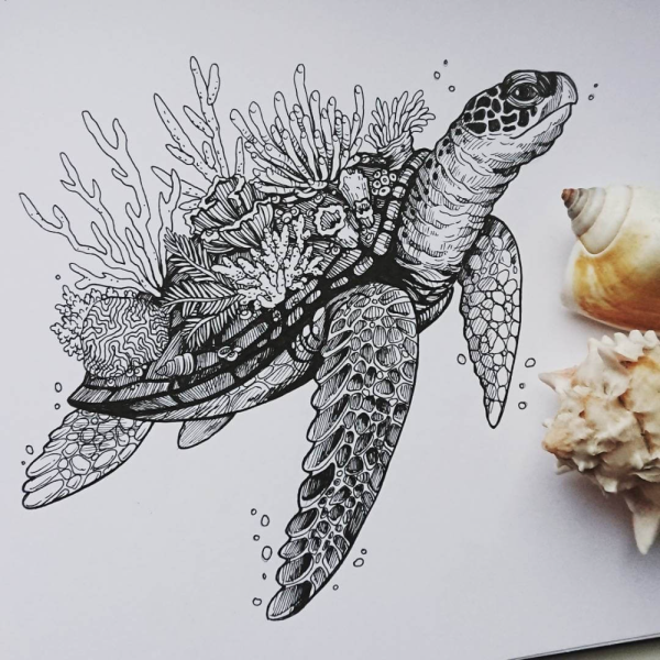 Зарисовки гелевой ручкой