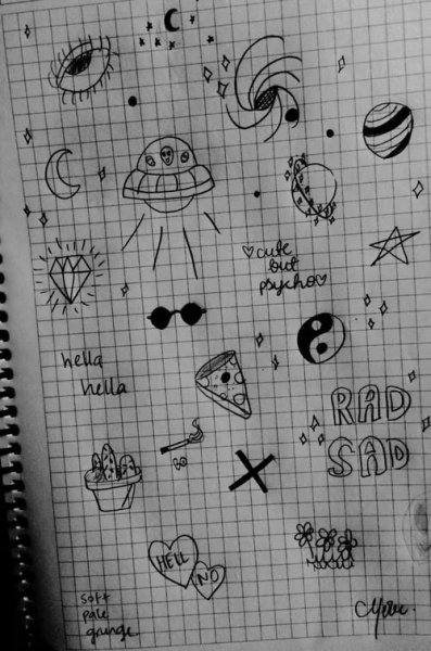 Рисунки по клеточкам в тетради ручкой