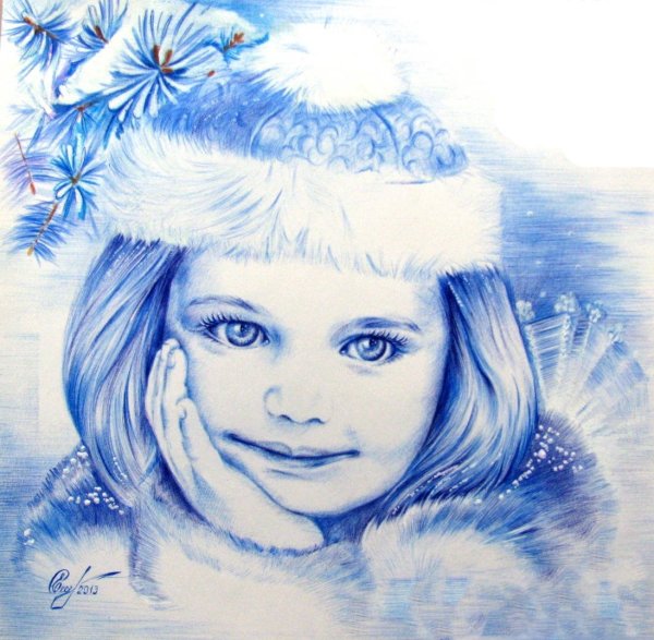 Портрет Снегурочки для детей