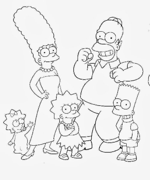 Семья Симпсонов раскраска