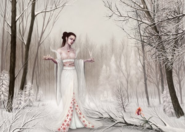 Зима в виде девушки