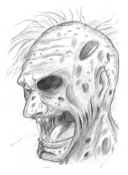 Скетчи карандашом зомби