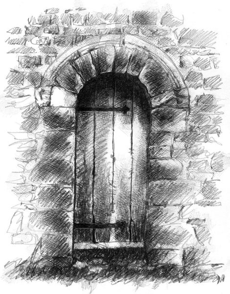 Открытая дверь перспектива сбоку