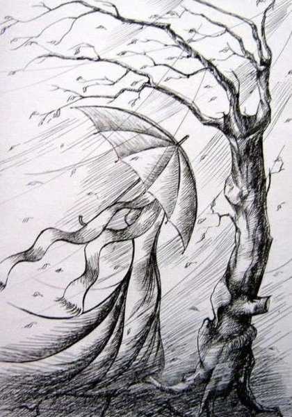 Рисование осенний парк