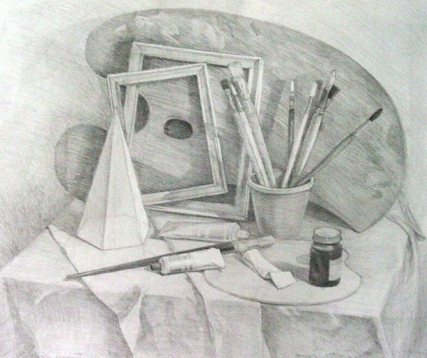 Натюрморт с атрибутами искусства