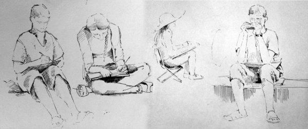 Пленэрные зарисовки людей