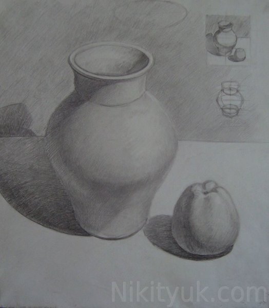 Рисование Крынки карандашом