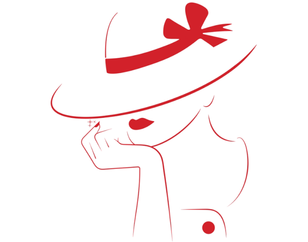 Дама в шляпе силуэт