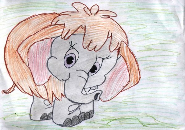 Рисование Мамонтенок