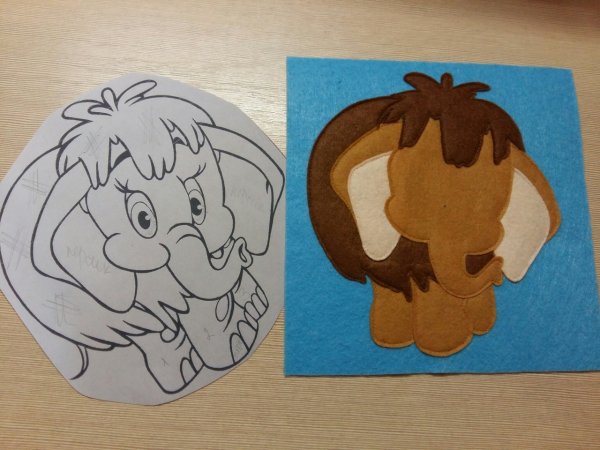 Мамонтенка для аппликации