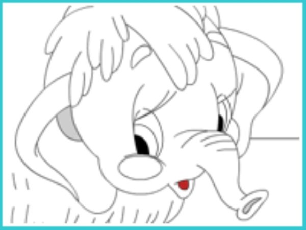 Раскраска Мамонтенок на льдине