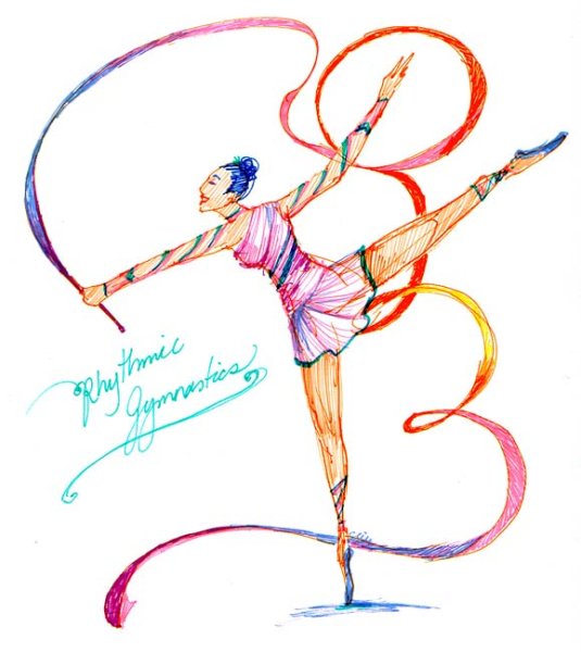 Художественная гимнастика карандашом