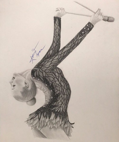 Гимнастка рисунок карандашом