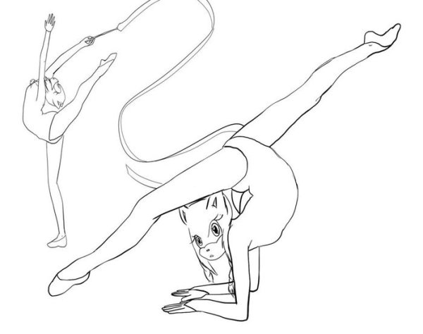 Картинки для срисовки гимнастки