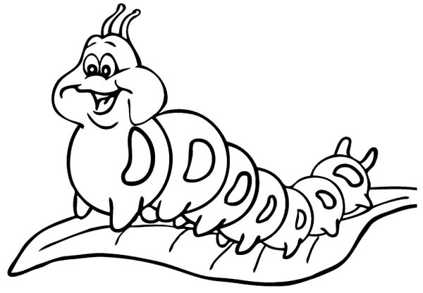 Гусеница раскраска для детей