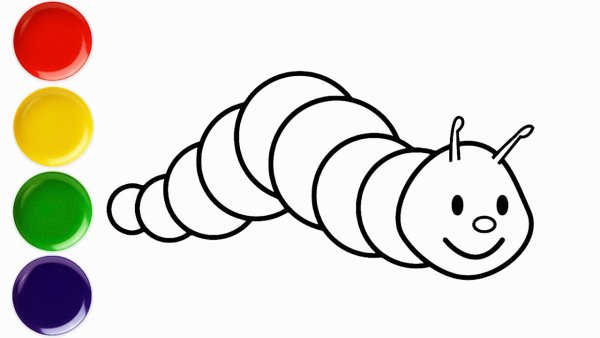 Насекомые раскраска для детей гусеница